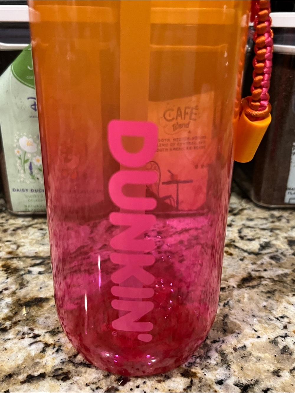 Dunkin’ Donuts 40 oz Hydration Ombré Orange Bottle 2024 - Picture 2 of 8